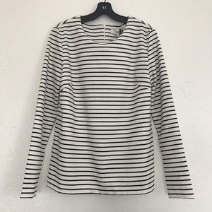 Cameo striped darted cotton tee